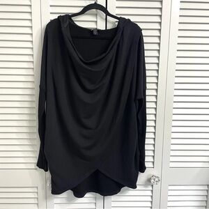 Athleta Black Drape Hoodie Sweatshirt